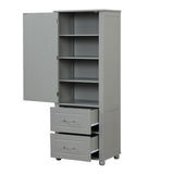 ZUN Tall Bathroom Storage Cabinet, Freestanding Storage Cabinet with Two Drawers and Adjustable Shelf, 62533533