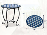14" Metal Side Table, Indoor Outdoor Decorative End Table X-Base Heavy Duty Plant Stand for Patio 88244850
