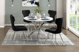 ZUN Ultra Modern Dining Furniture Set of 2 Side Chairs Black Velvet Upholstery Chrome Finish Metal Legs B011P285774