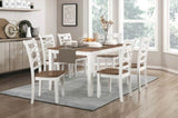 Cherry and White Finish 7pc Dining Set Table and 6 Side Chairs Set Double X-Back Design Wooden B011P188434