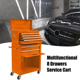 High Capacity Rolling Tool Chest with Wheels and Drawers, 8-Drawer Tool Storage Cabinet--ORANGE W110259203