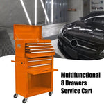 ZUN High Capacity Rolling Tool Chest with Wheels and Drawers, 8-Drawer Tool Storage Cabinet--ORANGE 17657840