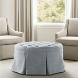 Skirted Tufted 32" Round Ottoman B035P256577