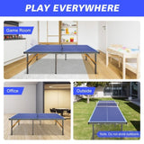 5ft Mid-Size Tennis Foldable & Portable Ping Pong Set for Indoor Games with Net, 2 W1408P272363