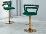 Modern Bar chair with golden color iron tube legs, soft cushions and comfortable W234P218162