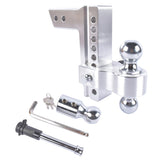 Trailer Hitch 8" Drop/Rise Heavy Duty 18500 LBSDual Pin Key Locks and a Wrench 76415604