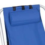 ZUN Portable High Strength Beach Chair with Adjustable Headrest Blue 99460325