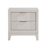 Antique White Finish 1pc Nightstand with 2x Drawers Modern Bedroom Furniture, Reeded Fronts, Bedside B011P246249