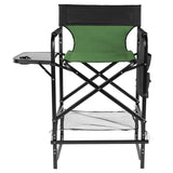 31" Tall Directors Chair with Footrest, 4Portable Bar Height Folding Camping Chair with Built-in Cup 85468184