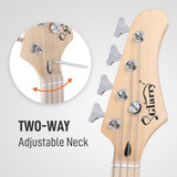 4 String 30in Short Scale Thin Body GB Electric Bass Guitar with Bag Strap 72743126