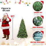 7ft Pre-Lit PVC Christmas Tree 400 UL Lights, 1072 Tips, Auto-Unfold Memory Wire, Easy Assembly T3637P338367