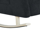 Chenille Upholstered Rocking Chair with Metal Legs and Side Storage Pocket Modern Comfort & 83578306