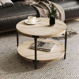 Modern minimalist style circular Bohemian table, 31.4''natural circular wooden double-layer W1727P251175