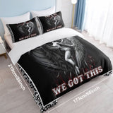 3pcs Soft and Comfortable Death and Angel Print Duvet Cover Set for Bedroom and Guest Room 74157378