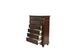 ZUN Antique Cherry / Antique Walnut Wooden 1pc Chest Of Drawers Storage Bedroom Furniture Unique Design B011P210738