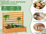 No-Dig Fir Wood Privacy Fence with Planter Boxes, 3-Panel AC Unit Screen for Outdoor Trash/Pool 03301084