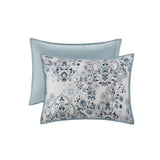 3 Piece Floral Printed Cotton Comforter Set Blue King/Cal King B035P148329