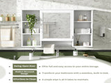 3-in-1 Bathroom Mirror Cabinet, 42 inch Wall Mounted Medicine Cabinet with Adjustable Shelf & Soft N710P358613K