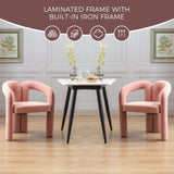 COOLMORE Contemporary Designed Velvet Fabric Upholstered Accent/Dining Chair /Barrel Side Chairs W395103725