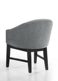 Haven Set of 2 Gray Fabric Barrel Dining Chair with Black Finish Legs B061P291337