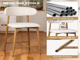 Counter Height Bar Stools Set of 2, Upholstered Counter Stools Modern Barstools with Metal Legs for 92612452