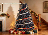 7FT Gray Pre-Lit Feather Style Christmas Tree, , 614 Branch Tips, 250 Warm White LEDs, Hinged 60552857