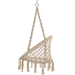 ZUN Swing Chair Handmade Macrame Swing Hammock Chair with Stand 17162944