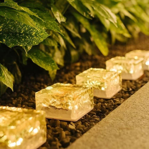 ZUN Outdoor Solar Lights for Charming Yard Glow / set of 6,Ice Brick Light 98025252