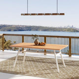 Maiden 71" 6-Seater Teak & Aluminum Patio Dining Table, Natural Teak B2719P245997