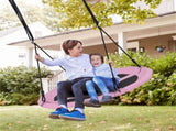 Pink 40" Saucer Tree Swing, 2 Hanging Ways 360&deg Rotation Adjustable Ropes 46.5"-68" 76748698