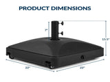 123lb Mobile Fillable Patio Umbrella Base, Black 09458017