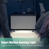 Modern Smart Side Table with Built-in Fridge, Wireless Charging, Temperature Control, Power Socket, W1172P178864