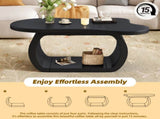 ON-TREND 39.3"*23.6" Modern Cloud Coffee with 1.5" Thicktop, Cream Style Irregular End N721P262567B