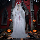 7.2ft Life-Size Animated Halloween Bride Prop - Bloodstained Dress, Sound-Activated 88150321
