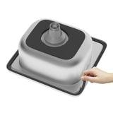 K&K 55.5" Kitchen Island with Sink, Metal Grill Cart Table with 304 Stainless Steel Sink, N707P270780B