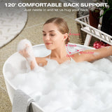 59" Freestanding Solid Surface Bathtub, Luxury Man-made Stone Resin Freestanding Soaking Bathtub W1573142950