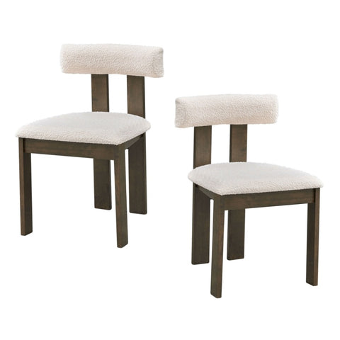 ZUN Wooden Dining Chairs Set of 2, Modern Boucle Upholstered Side Chairs,Mid Century Modern W2582P188297