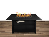 Steel Propane/Natural Gas Outdoor Fire Pit Table with Lid B120142325