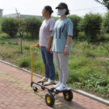 HT1006BK-YL Hand Truck Dual Purpose 2 Wheel Dolly Cart and 4 Wheel Push Cart with Swivel Wheels 330 W227109388