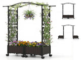 5 FT Self-Watering Vertical Raised Garden Bed with Trellis & Lockable Wheels, 2 Configurations 96779030