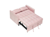 Modern velvet sofa, sofa pull-out bed, small love seat casual sofa with back, with pillow, pockets, W1658P166813