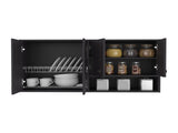 Napoleon Wall-Mounted Kitchen Cabinet with 4 Door Closed Storage Cabinets, Interior Shelves and Open B200P604637