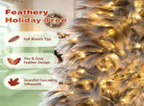 6FT Gray Pre-Lit Feather Style Christmas Tree, , 430 Branch Tips, 200 Warm White LEDs, Hinged 09425013