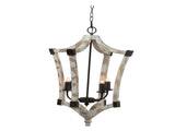 4 - Light Wood Chandelier, Hanging Light Fixture with Adjustable Chain for Kitchen Dining Room Foyer W2078138927