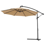 10 FT Solar LED Patio Outdoor Umbrella Hanging Cantilever Umbrella Offset Umbrella Easy Open 73726106