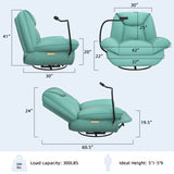 Oversized Power Recliner Chair,270&degSwivel Glider Recliner for Nursery, Electric Recliner Sofa 91412667
