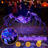 3FT Halloween Decorations Light Up Spider, Outdoor Halloween Decor Lighted Iridescent Spider, 62904187