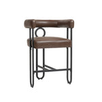 ZUN House Hold Bar Set of 1, Modern Bar Stool with Back, Black Metal Frames, Upholstered Bar W1588P207630