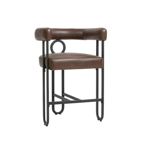 ZUN House Hold Bar Set of 1, Modern Bar Stool with Back, Black Metal Frames, Upholstered Bar W1588P207630