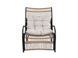 3 Pieces Wicker Outdoor Patio Furniture Set with Lounge Chair, Balcony Chairs Table Set with N780P209442N